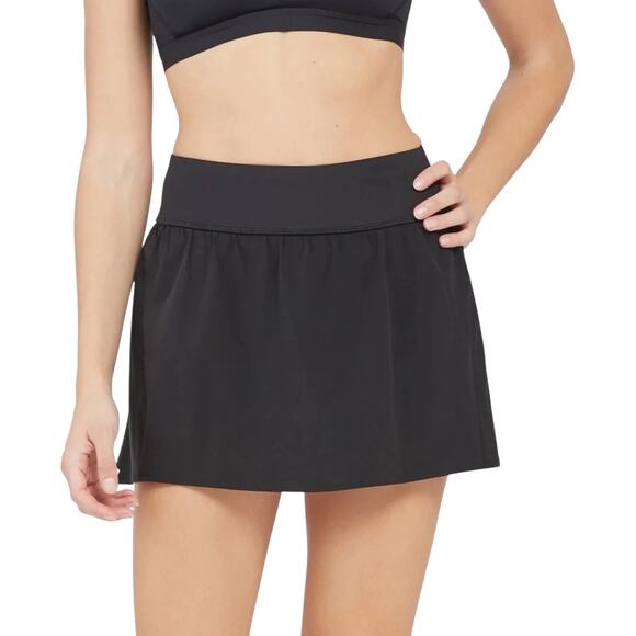 Spanx Get Moving Skort Small Black Tennis Pickleball Workout Skirt Activewear - Picture 1 of 9